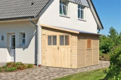 KARIBU Anlehnhaus Bomlitz 2, Terragrau, Fichtenholz 19mm, 255 X 181 X 243 Cm, Pultdach, Exkl. Fußboden -Gartenmoebel Verkaufs-Shop 7 17864.jpg