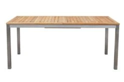 OUTFLEXX Esstischgarnitur, Silber/schwarz, Edelstahl/FSC-Teak, Ausziehtisch 200-300 X 100 Cm, 6 Freischwinger -Gartenmoebel Verkaufs-Shop 7 18866.jpg