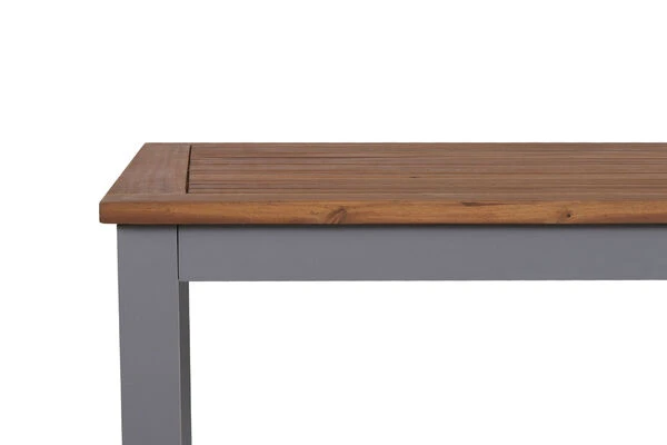 VILLANA Esstischgarnitur, Silber/schwarz, Alu / FSC-Akazienholz, Gartentisch 150 X 90 Cm, 4 Stapelsessel, 2 Hochlehner 9 VILLANA Esstischgarnitur, Silber/schwarz, Alu / FSC-Akazienholz, Gartentisch 150 X 90 Cm, 4 Stapelsessel, 2 Hochlehner – Bild 7