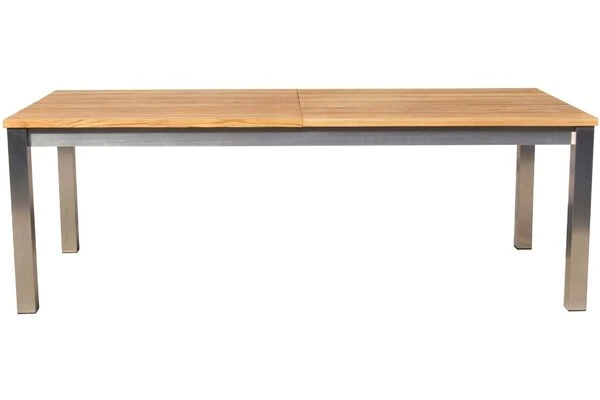 STERN Cardiff Esstischgruppe, Silber/taupe, Edelstahl/FSC-Teak, Tisch 220/340 X 100 Cm, 6 Multipositionssessel 9 STERN Cardiff Esstischgruppe, Silber/taupe, Edelstahl/FSC-Teak, Tisch 220/340 X 100 Cm, 6 Multipositionssessel – Bild 7