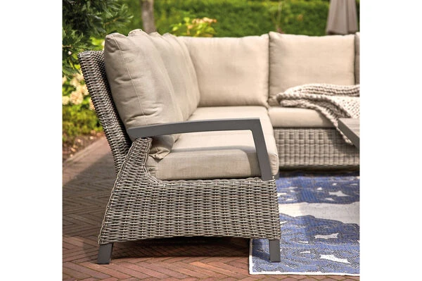 SIENA GARDEN Corido 2-Sitzer Sofa, Charcoal, Alu / Gardino®-Geflecht, 136x83x88 Cm, Armlehne Links 9 SIENA GARDEN Corido 2-Sitzer Sofa, Charcoal, Alu / Gardino®-Geflecht, 136x83x88 Cm, Armlehne Links – Bild 7