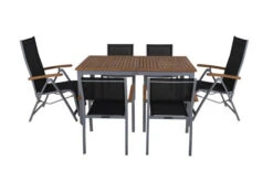 VILLANA Esstischset, Silber/schwarz, Alu/FSC-Akazie, Ausziehtisch 150/200 X 90 Cm, 2 Relaxsessel, 4 Stapelsessel 18 VILLANA Esstischset, Silber/schwarz, Alu/FSC-Akazie, Ausziehtisch 150/200 X 90 Cm, 2 Relaxsessel, 4 Stapelsessel -Gartenmoebel Verkaufs-Shop 7 21285.jpg