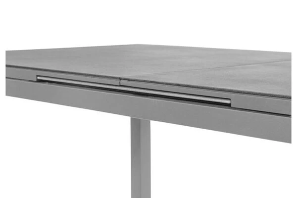 KETTLER Friends Esstischgarnitur, Silber/anthrazit, Alu/Textilene, Tisch 180/240 X 90 Cm, 6 Stapelsessel 9 KETTLER Friends Esstischgarnitur, Silber/anthrazit, Alu/Textilene, Tisch 180/240 X 90 Cm, 6 Stapelsessel – Bild 7