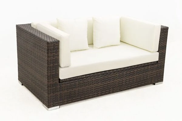 OUTFLEXX 2-Sitzer Sofa, Braun Marmoriert, Polyrattan, 152 X 85 X 70 Cm, Wasserfeste Kissenbox 10 OUTFLEXX 2-Sitzer Sofa, Braun Marmoriert, Polyrattan, 152 X 85 X 70 Cm, Wasserfeste Kissenbox – Bild 8