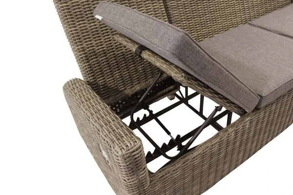 OUTFLEXX Dining 3-Sitzer Sofa, Grau, Polyrattan, 210 X 83 X 110 Cm, Mehrfach Verstellbar 10 OUTFLEXX Dining 3-Sitzer Sofa, Grau, Polyrattan, 210 X 83 X 110 Cm, Mehrfach Verstellbar – Bild 8