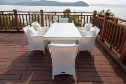 OUTFLEXX Dining Set, Weiß, Polyrattan, Tisch 200x95cm, Spraystone, 6mm, 6 Sessel -Gartenmoebel Verkaufs-Shop 8 20670.jpg
