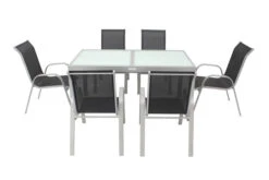 VILLANA Esstischgruppe, Silber/schwarz, Alu/Textil, Ausziehtisch 160/220 Cm, 6 Stapelstühle 22 VILLANA Esstischgruppe, Silber/schwarz, Alu/Textil, Ausziehtisch 160/220 Cm, 6 Stapelstühle -Gartenmoebel Verkaufs-Shop 9 13870.jpg