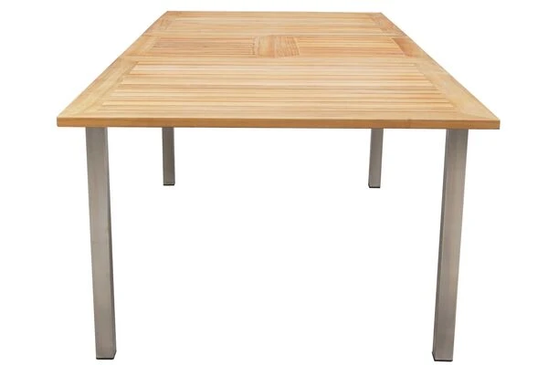 OUTFLEXX Set, Schwarz, 200/300 X 100 Cm, Edelstahl/Teak, Ausziehtisch, 6 Stühle Padded, 2 Multipositionssessel 11 OUTFLEXX Set, Schwarz, 200/300 X 100 Cm, Edelstahl/Teak, Ausziehtisch, 6 Stühle Padded, 2 Multipositionssessel – Bild 9