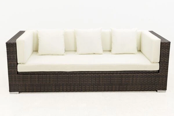 OUTFLEXX 3-Sitzer Sofa, Braun Marmoriert, Polyrattan, 210 X 85 X 70 Cm, Wasserfeste Kissenbox 11 OUTFLEXX 3-Sitzer Sofa, Braun Marmoriert, Polyrattan, 210 X 85 X 70 Cm, Wasserfeste Kissenbox – Bild 9