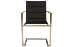 OUTFLEXX Esstischgarnitur, Edelstahl / FSC-Teak, Tisch 200 X 100 Cm, 6 Freischwinger Padded, Schwarz -Gartenmoebel Verkaufs-Shop 9 17300.jpg