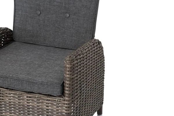 OUTFLEXX Esstischgarnitur, Polyrattan/Teakholz, Tisch 200 X 100 Cm, 6 Hochlehner- Diningsessel, Inkl. Polster 11 OUTFLEXX Esstischgarnitur, Polyrattan/Teakholz, Tisch 200 X 100 Cm, 6 Hochlehner- Diningsessel, Inkl. Polster – Bild 9