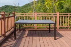 OUTFLEXX Dining Set, Braun Marmoriert, Polyrattan, Tisch 180x100cm, Spraystone, 6mm, 6 Sessel -Gartenmoebel Verkaufs-Shop 9 21232.jpg